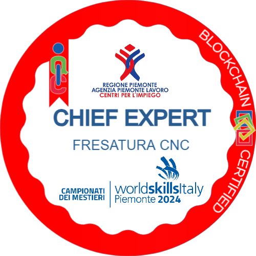 Chief Expert Fresatura CNC ai Campionati dei Mestieri WorldSkills Piemonte 2024.
